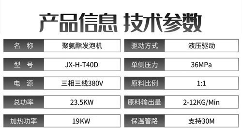 JX-H-T40D液压聚氨酯发泡机参数